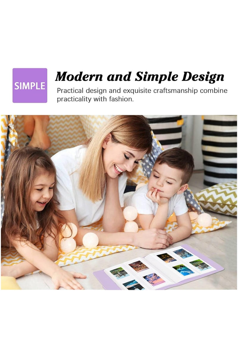 VKL 256 Photos Album for Fujifilm Instax Mini Camera, Polaroid 2x3" Zink Pictures, Photo Album Book for Instax Mini 11 12 9 90 70 40 8 Instant Camera and Film (Purple) - Image 2