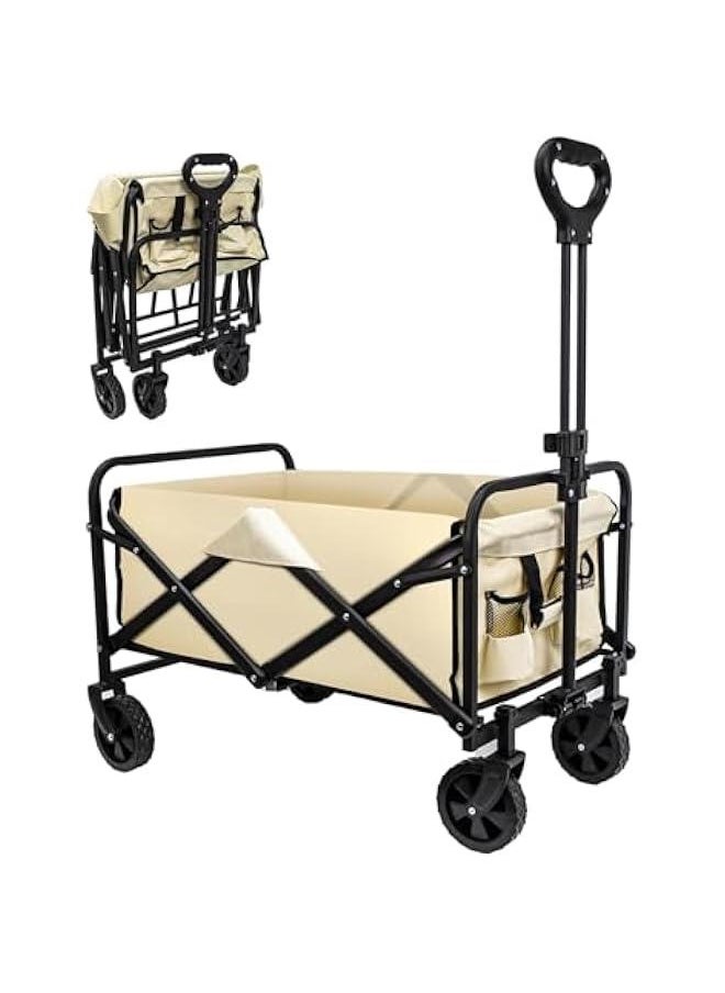 HOOKOR Garden Cart Camping Wagon Foldable, Shopping Trolleys Utility Outdoor Wagon Collapsible Garden Camping Picnic Cart  - Image 1