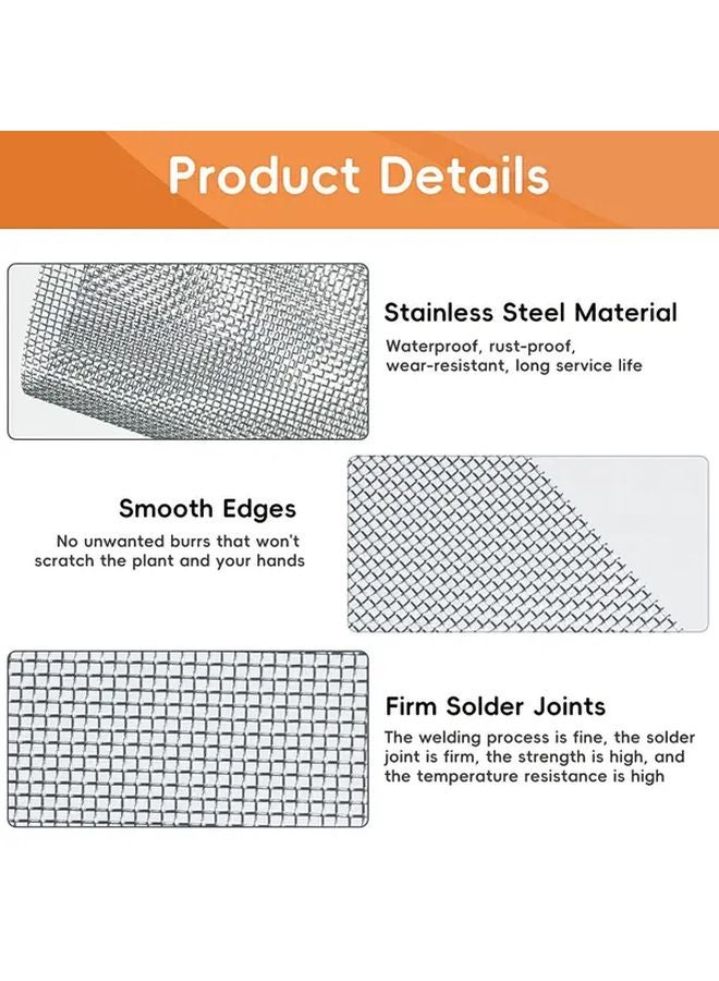 6Pcs 304 Stainless Steel Mesh Screens Fine Wire Insect Rodent Barrier For Home Garden Ventilation - Image 1