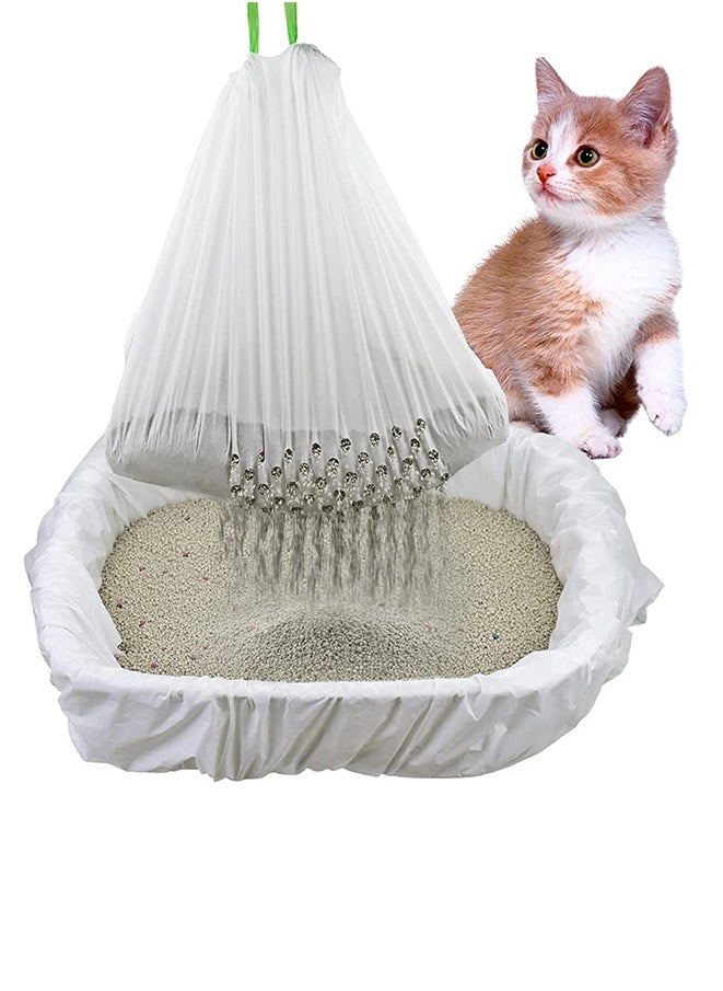 Generic 7-Piece Sifting Cat Litter Box Liners Bags with Holes with Drawstring (37" x 18")  - Image 1