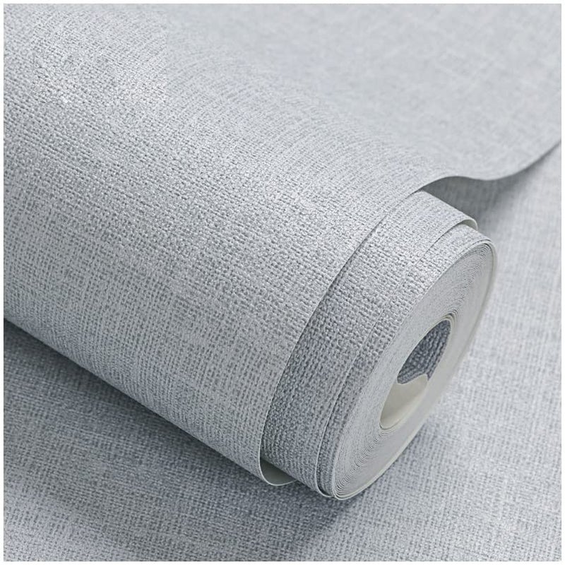 Fabric Peel and Stick Wallpaper Gray Faux Grasscloth Wallpaper SelfAdhesive Linen Wallpapers 178 x 197 Removable Wall Paper Embossed Textured Contact Paper Decoration Backsplash Countertop Liners