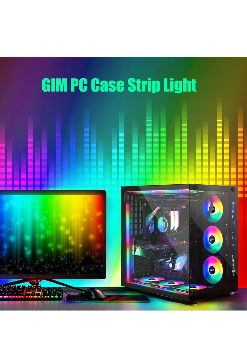 Excefore - KB-14 RGB PC Light Strip for Gaming Case, 0.98ft Addressable Rainbow Magnetic LED Strip, 5V ARGB 4Pin Header for Asus, Asrock, Gigabyte, Compatible with GIM Hub - Image 1