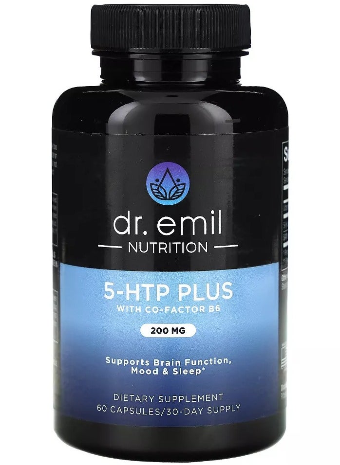 DR EMIL NUTRITION - 5-HTP Plus with Co-Factor B6, 200mg, 60 Capsules - Image 1