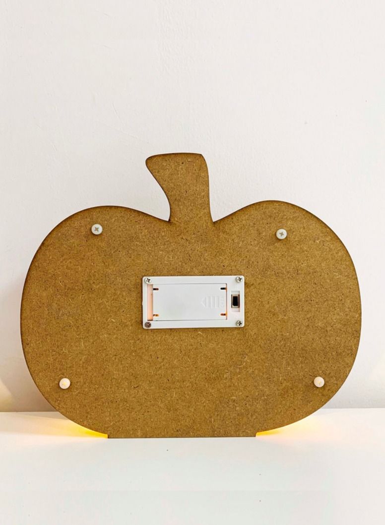 Salla Wooden Pumpkin LED Light Décor 24x20 cm - Image 4
