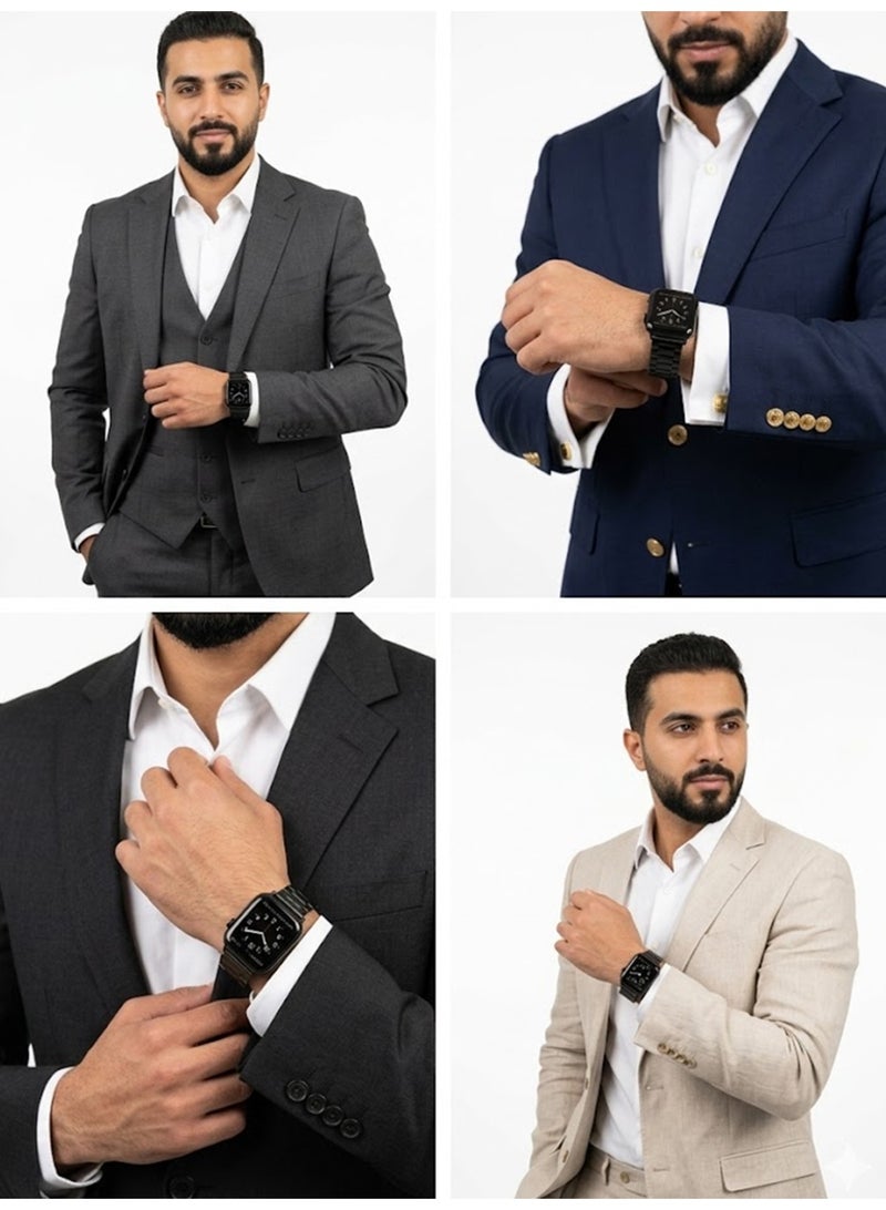 جوي فوكس استبدال شريط حلقة الشريط ل Apple Watch Series 4/5/6/se 44mm Black (باللغة الإنجليزية) - Image 5