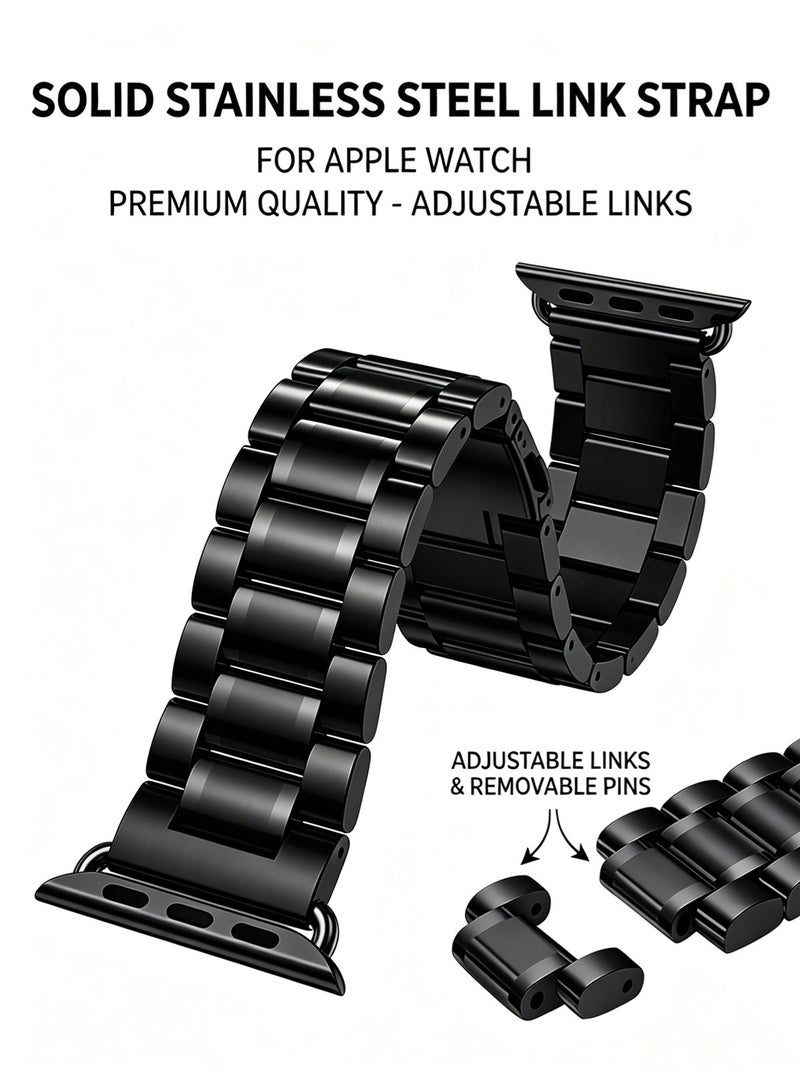 جوي فوكس استبدال شريط حلقة الشريط ل Apple Watch Series 4/5/6/se 44mm Black (باللغة الإنجليزية) - Image 2