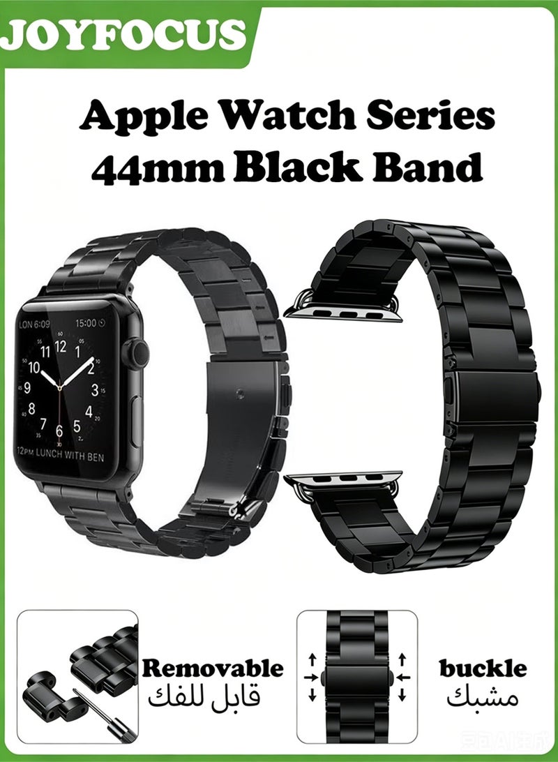 جوي فوكس استبدال شريط حلقة الشريط ل Apple Watch Series 4/5/6/se 44mm Black (باللغة الإنجليزية) - Image 1