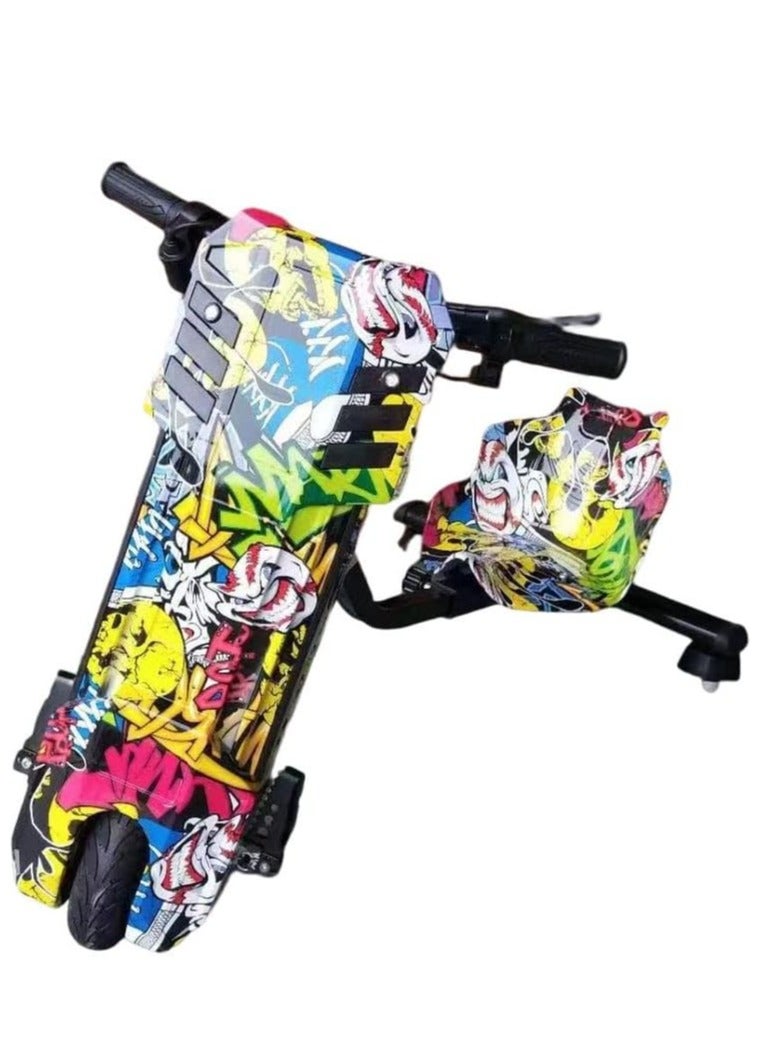 NTECH 36V Electric 360 9MPH Drifting Scooter 3-Wheel Ride On Toy Bike For Kids with Key and Lights Powered Drift Tricycle Multicolor - Image 1