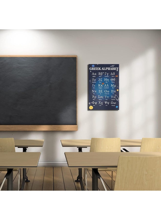 Busmko Educational Greek Alphabet Posters for Classroom Wall Art Prints Canvas Learning Painting Modern Ancient Letters Decor for Bedroom Framed Size 16x24 inch - Image 3