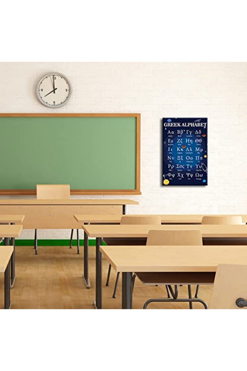 Busmko Educational Greek Alphabet Posters for Classroom Wall Art Prints Canvas Learning Painting Modern Ancient Letters Decor for Bedroom Framed Size 16x24 inch - Image 2