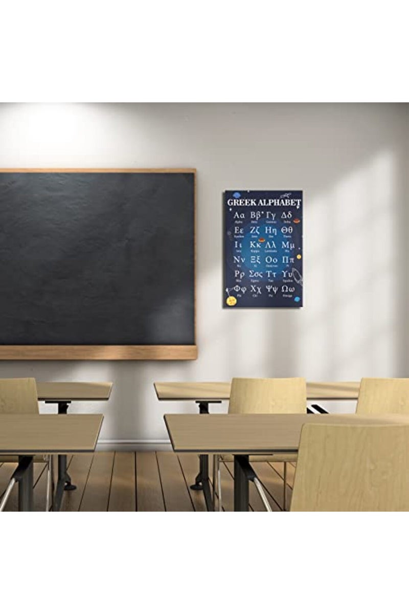 Busmko Educational Greek Alphabet Posters for Classroom Wall Art Prints Canvas Learning Painting Modern Ancient Letters Decor for Bedroom Framed Size 16x24 inch - Image 3