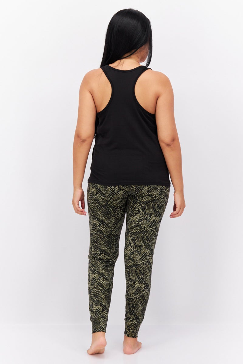 BCBGeneration Women 2 Pieces Brand Logo Top And Snake Leggings, Black  - Image 3