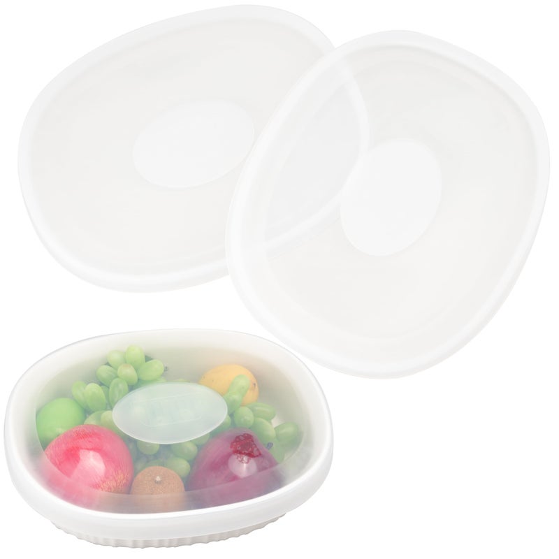 Purekra Silicone Lids for CorningWare 2-1/2-Quart Oval Casserole Dish, 2 Pack Reusable Covers for CorningWare Baking Dish (Dish not Included) Dishwasher & Microwave & Freezer Safe - Image 1
