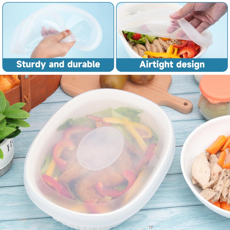 Purekra Silicone Lids for CorningWare 2-1/2-Quart Oval Casserole Dish, 2 Pack Reusable Covers for CorningWare Baking Dish (Dish not Included) Dishwasher & Microwave & Freezer Safe - Image 4