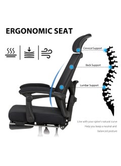 Mesh Ergonomic Office Chair with Footrest Home Office Desk Chair with Headrest and Backrest Adjustable Computer Executive Desk Chair with Wheels 360 Swivel Task Chair - pzsku/ZDCE0BDA3C127C29C16F1Z/45/_/1740040353/4288ca56-b91b-4417-87e5-6145cadfc3f2