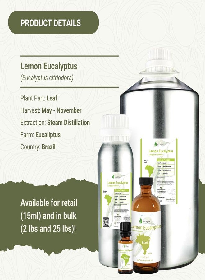 Nature Packaged Lemon Eucalyptus Oil by Eucaliptus from Brazil - Pure Lemon Eucalyptus - 100% Pure Steam Distilled Natural Aceite de Eucalipto Limón - Aromatherapy - Premium Therapeutic Grade - 15ml - Image 5