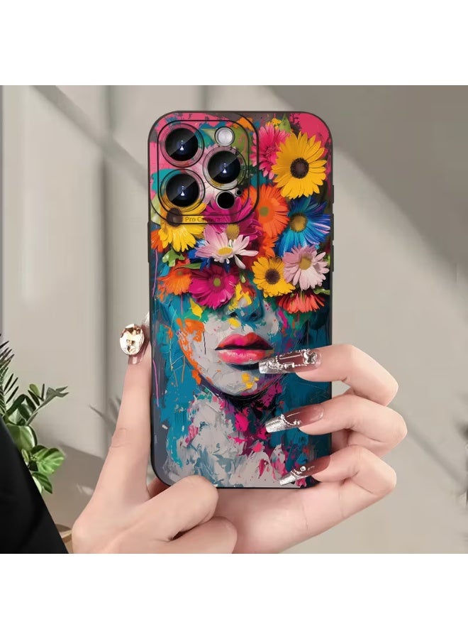 Temu A stylish and vibrant sunflower-patterned mobile phone case with a unique design, suitable for iPhones. The creative and fashionable design is perfect for both men and women, making it a great gift for friends. It's also shockproof and compatible with iPhone 15 Pro. - Image 1