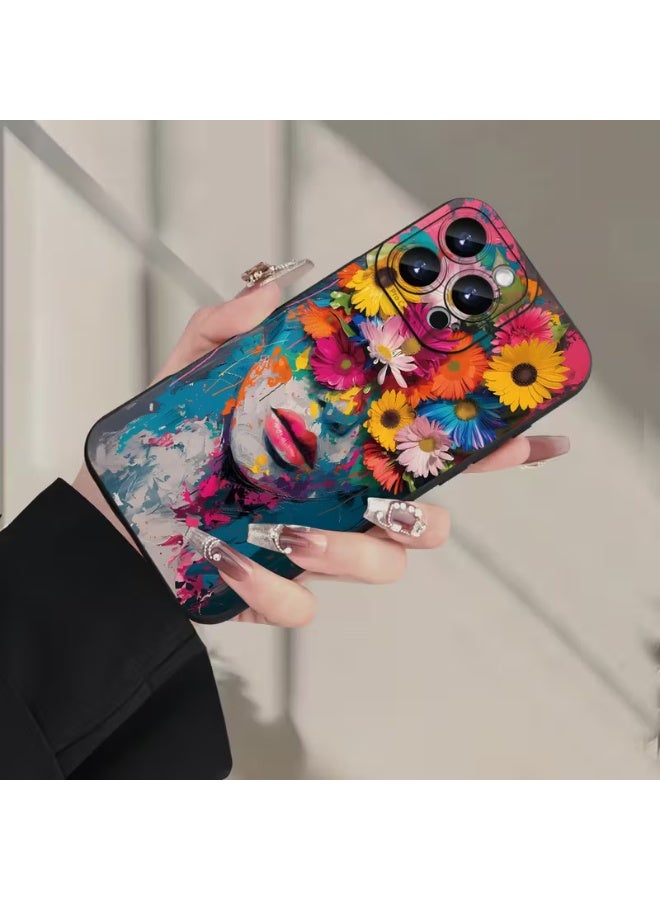 Temu A stylish and vibrant sunflower-patterned mobile phone case with a unique design, suitable for iPhones. The creative and fashionable design is perfect for both men and women, making it a great gift for friends. It's also shockproof and compatible with iPhone 15 Pro. - Image 2