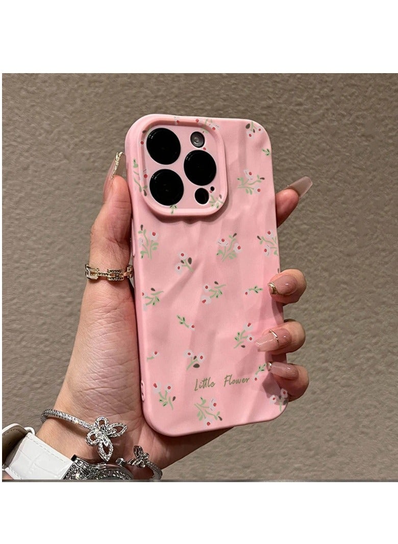 NIBEMINENT Floral Print Protective TPU Case Cover For IPhone 14 Plus, Pink