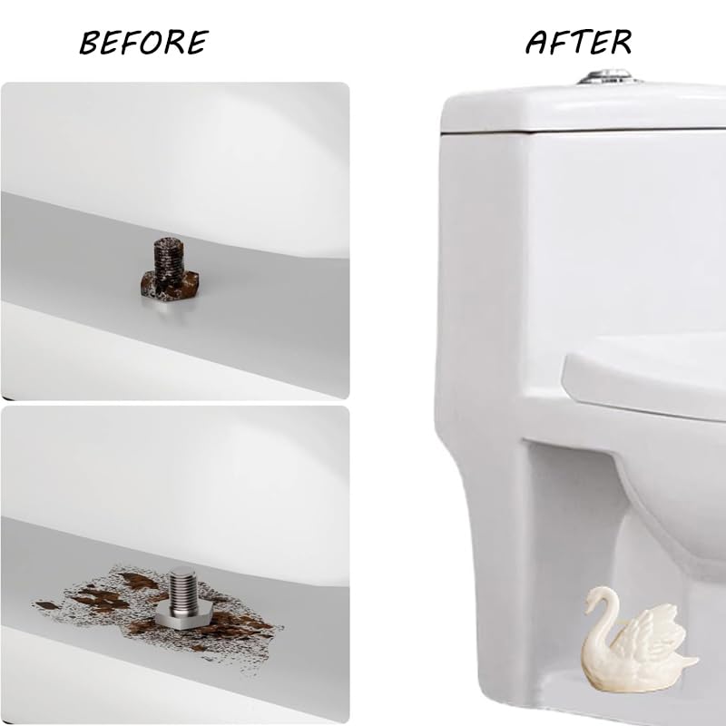 Pujipu 2PCS Toilet Bolt Covers Decorative, Ceramic Toilet Bolt Caps Decorative, Funny Toilets Screw Cover Caps, Lovely Swan Toilets Bowl Bolt Covers, Easy Installation Bathroom Accessories (White) - Image 4