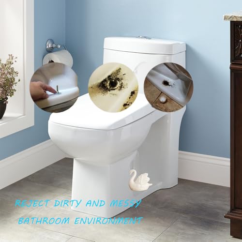 Pujipu 2PCS Toilet Bolt Covers Decorative, Ceramic Toilet Bolt Caps Decorative, Funny Toilets Screw Cover Caps, Lovely Swan Toilets Bowl Bolt Covers, Easy Installation Bathroom Accessories (White) - Image 3