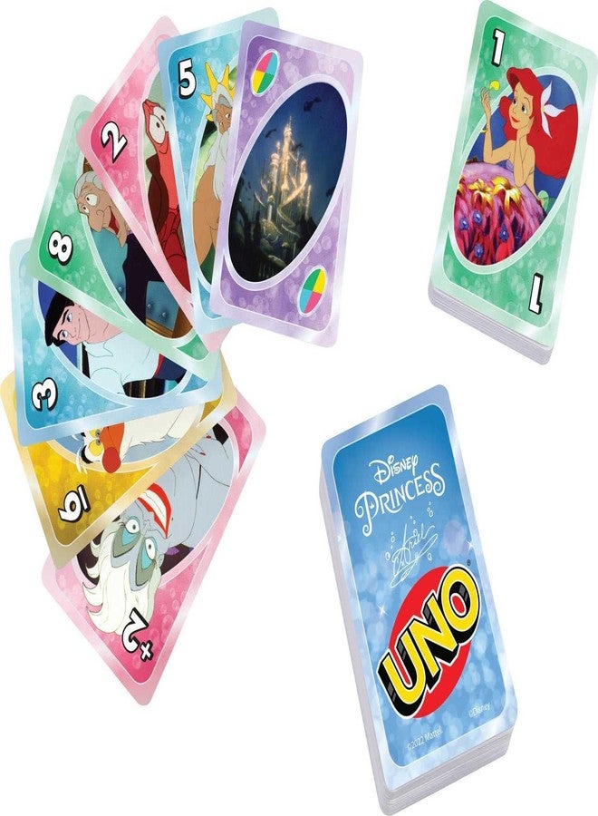 Mattel Games UNO Disney Princess The Little Mermaid Card Game for Family Night Featuring Movie Themed Graphics for 2-10 Players - Image 3