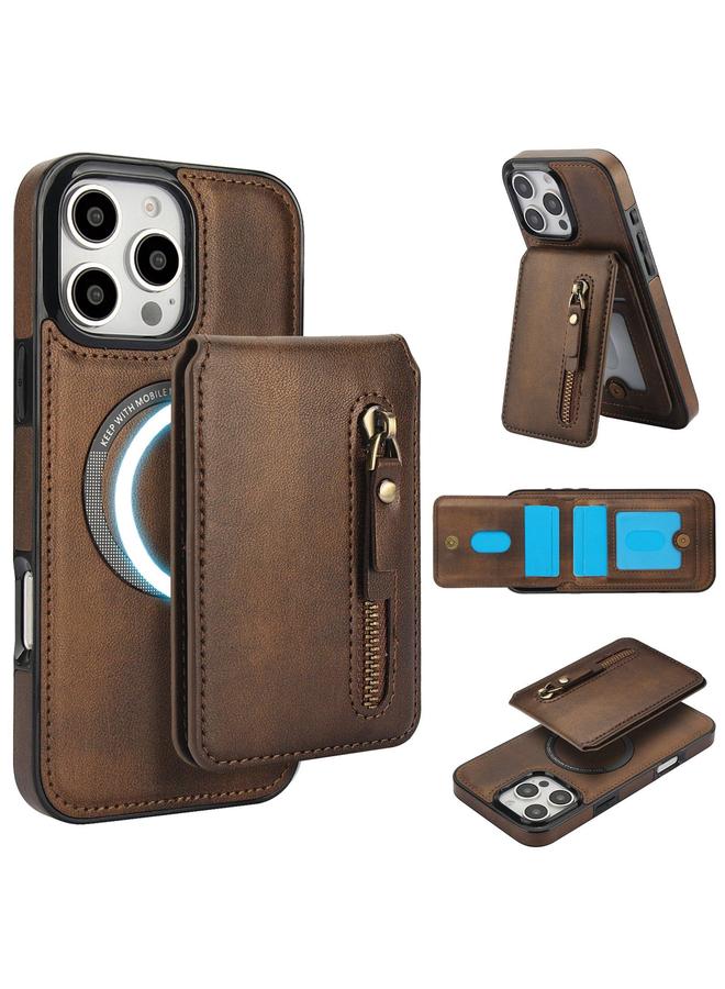 اس-توب جراب لهاتف iPhone 16 Pro مزود بسحاب ومحفظة من الجلد مع غطاء خلفي من MagSafe - Image 1