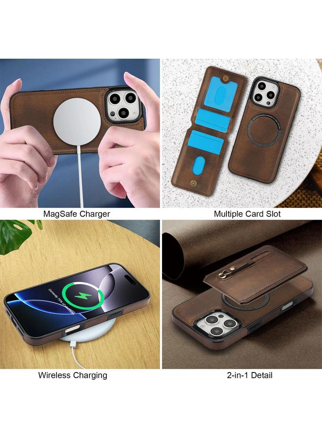 اس-توب جراب لهاتف iPhone 16 Pro مزود بسحاب ومحفظة من الجلد مع غطاء خلفي من MagSafe - Image 3