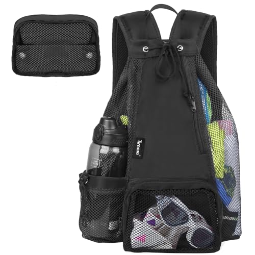 Timoxi Swim Bag Beach Backpack with Padded Shoulder Strap Mesh Backpack with Wet Pocket for Swimming Gym - Image 1