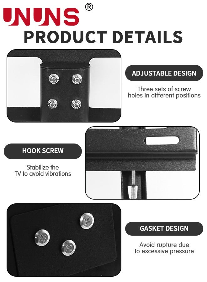 UNUNS Universal TV Stand For Most 32-55 Inch TVs,Tabletop TV Wall Mount Bracket With Wire Management, Max VESA 600x400mm Up To 88lb, Height Adjustable TV Stand, Quick Release Lock - Image 5