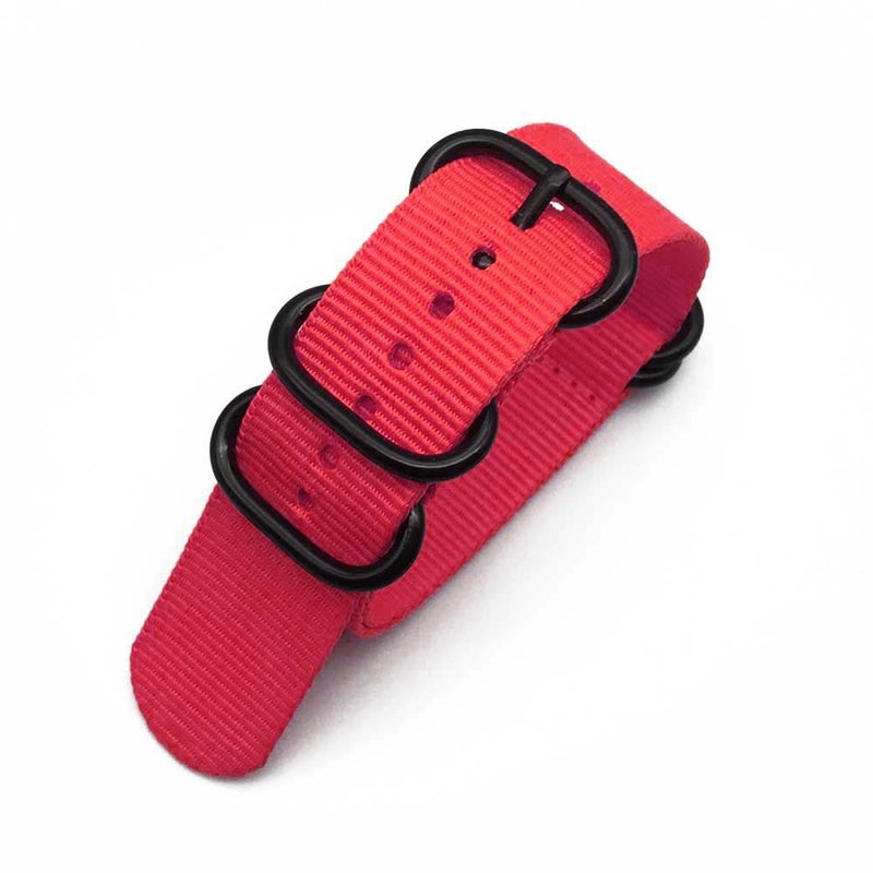 Generic Spot for ZULU NATO NATO Five-Ring Nylon Strap Thickened Canvas Watch Band 20 22mm 24mm B7 red 