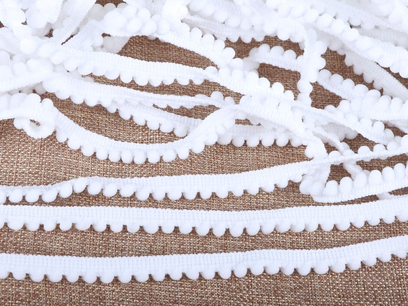 YYCRAFT YYCRAFT 20 Yards Tiny Pom Pom Ball Fringe Trim DIY Craft Sewing Accessory for Home Curtain Clothes Pillow Decorationpom Size 5mmWhite 
