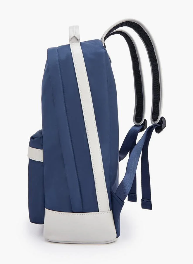 Lee Cooper NAVY Logo Print Backpack With Adjustable Shoulder Straps  | Best Price UAE