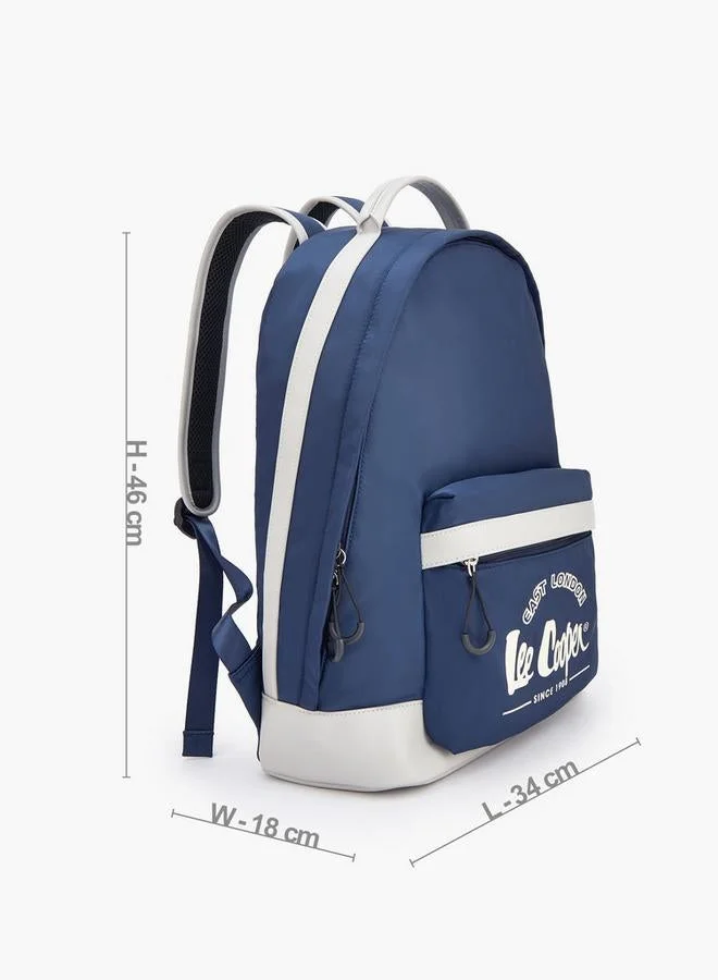 Lee Cooper NAVY Logo Print Backpack With Adjustable Shoulder Straps  | Best Price UAE