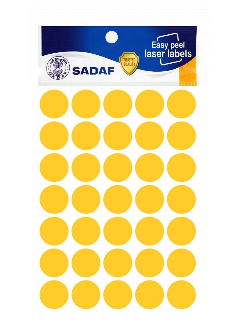 Sadaf 350-Piece Round Labels 18mm Diameter Yellow - Image 1