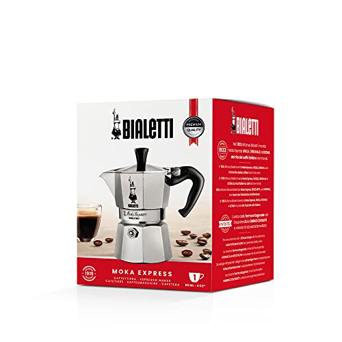 Bialetti - Moka Express: Iconic Stovetop Espresso Maker, Makes Real Italian Coffee, Moka Pot 1 Cup (2 Oz - 60 Ml), Aluminium, Silver - Image 5