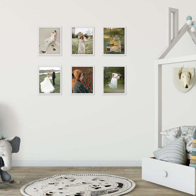 جيفت جاردن GiftGarden 8x10 إطار الصورة الأبيض 8 من 10 إطار صور رفيع لعرض الجدار المنصية - Image 3