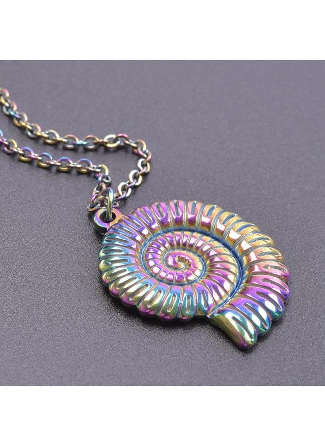 NIBEMINENT New Colorful Golden Conch Diy Jewelry Accessories Necklace 50cm Earrings Stainless Steel Pendant Material 