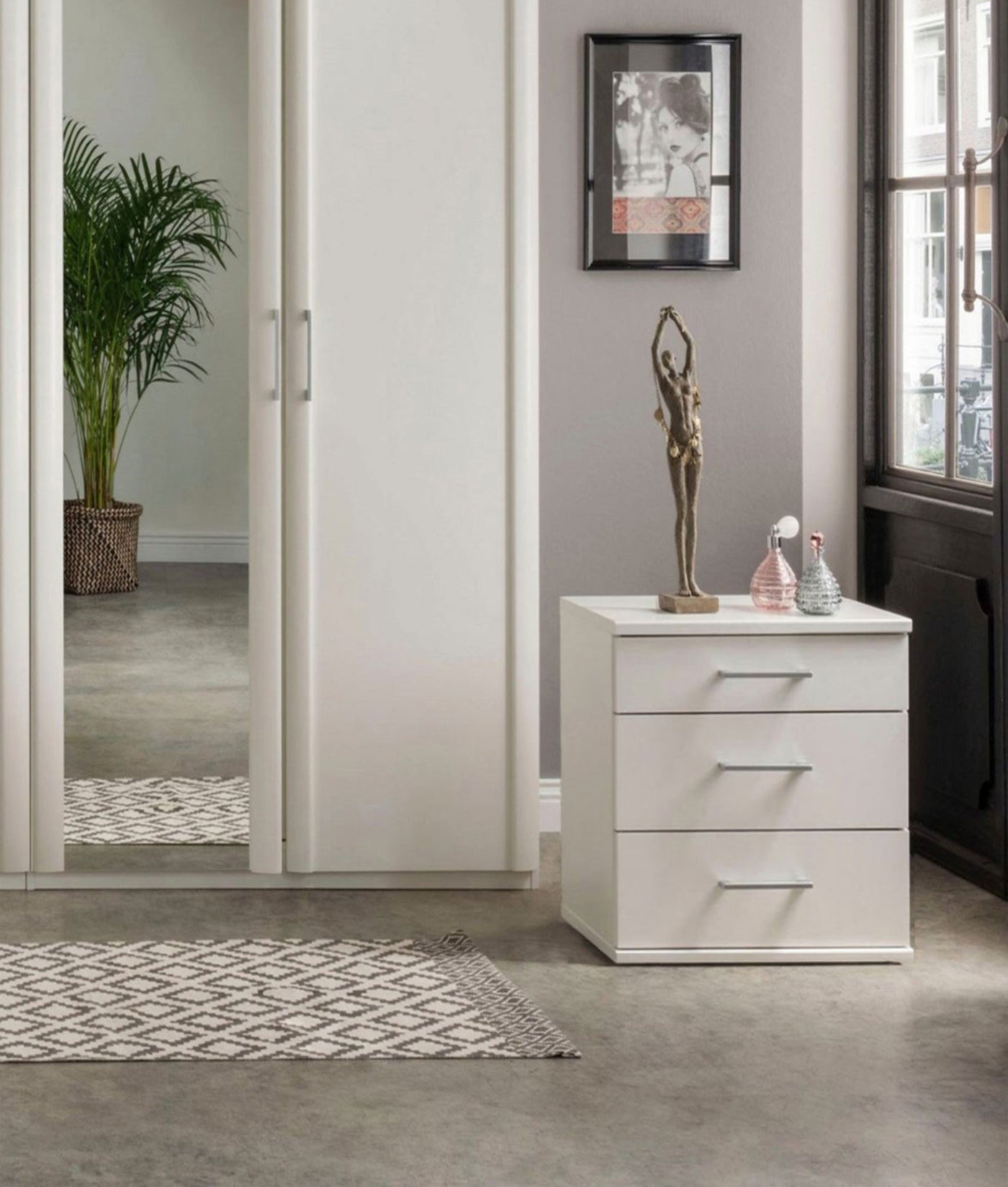 Modern MDF nightstand - Height 65 cm - Width 50 cm - Depth 36 cm, from Furniture Store.
