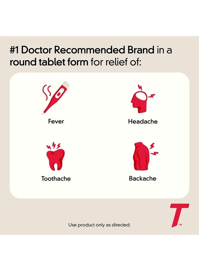 Tylenol أقراص مغلفة بقوة إضافية، أسيتامينوفين لتخفيف آلام البالغين وخافض للحرارة، 225 حبة - Image 4