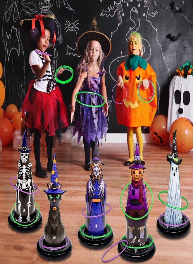 quescu 5Pcs Inflatable Halloween Ring Toss Game,Halloween Games for Kids,Adults,Family Party Favor Indoor Outdoor Game Garden Toys - Image 2