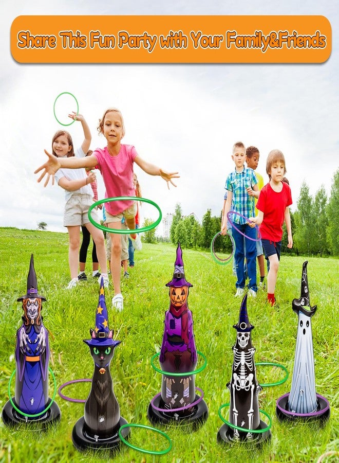 quescu 5Pcs Inflatable Halloween Ring Toss Game,Halloween Games for Kids,Adults,Family Party Favor Indoor Outdoor Game Garden Toys - Image 5