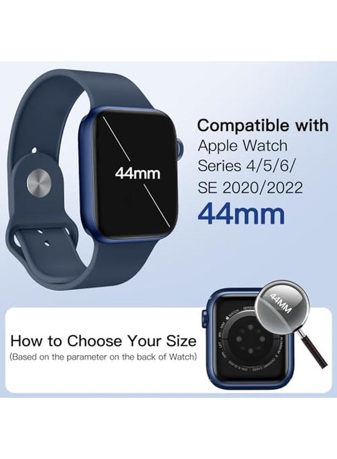 Jetech Waterproof Case With Screen Protector For Apple Watch Se 2022 2020 Series 6 5 4 44Mm Built In Tempered Glass Film Hard Pc Bumper Full Protective Cover 2 Pack Blue - Image 2