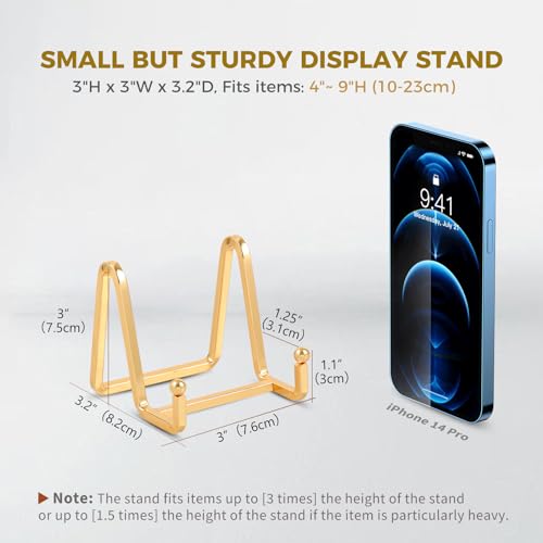 DIDUDIDU Plate Holder Easel Display Stand - 3 inch Metal Plate Stands for Display - Tabletop Picture Stand - Gold Iron Easels for Display Pictures | Photo Frames | Book | Decorative Plates | Plaque - 1 Pack - Image 2