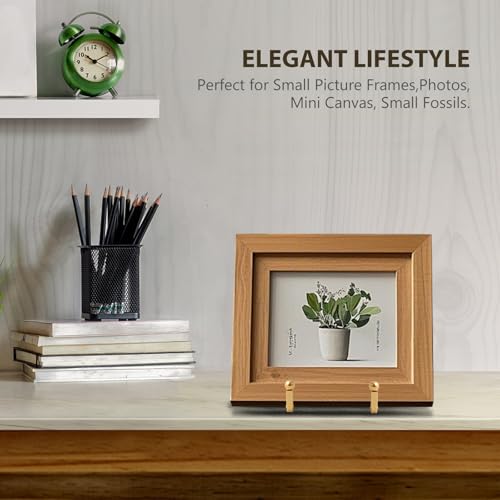 DIDUDIDU Plate Holder Easel Display Stand - 3 inch Metal Plate Stands for Display - Tabletop Picture Stand - Gold Iron Easels for Display Pictures | Photo Frames | Book | Decorative Plates | Plaque - 1 Pack - Image 4