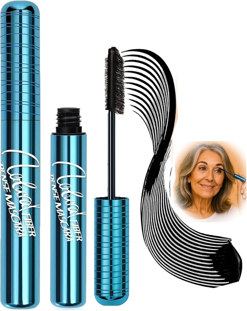 Black Mascara for Older Women Volumizing Waterproof Formula for Thinning Lashes Natural Hypoallergenic for Sensitive Eyes SmudgeProof Long Lasting Black