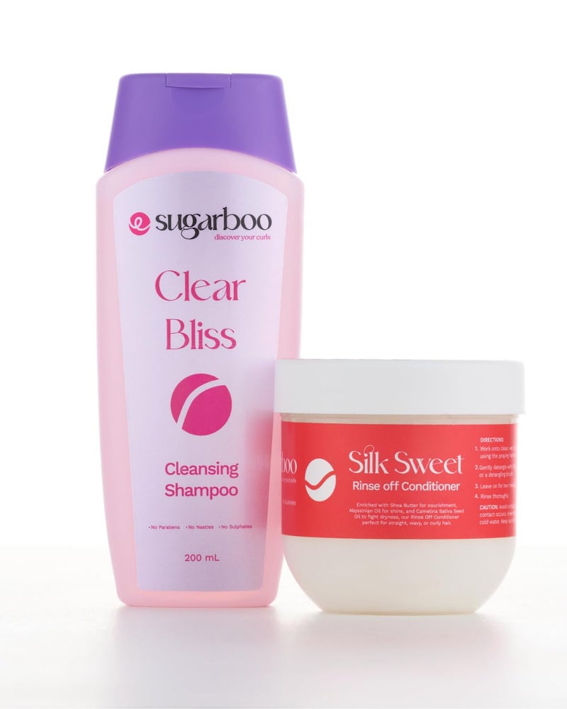 SugarBoo Curls Wash Day Set - Cleansing Shampoo & Hydrating Conditioner (200ml) For Dry, Frizzy, Wavy, Curly Hair. Vegan & CG Friendly. No Parabens, Sulphates & Other Nasties - Image 3