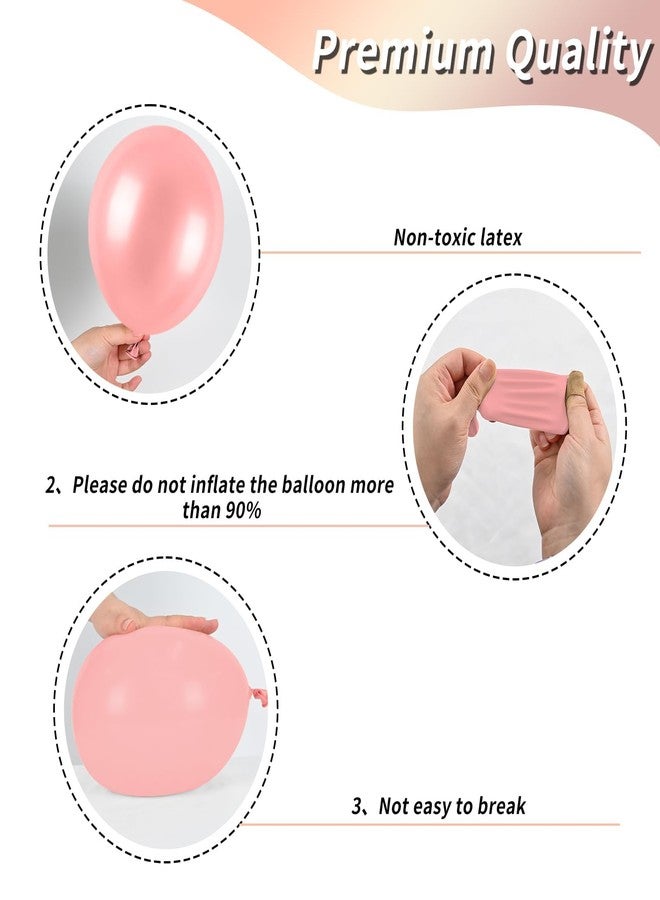 Biapian Rose Gold and Pink Balloons, Blush Pink Metallic Rose Gold Balloons Retro Pink Pastel Pink Rose Gold Confetti Balloons For Girls Birthday Party Boho Wedding Anniversary Party Decorations - Image 3