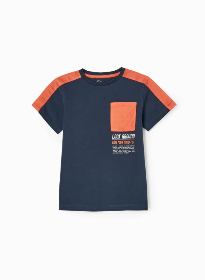 Zippy Cotton T-shirt for Boys 'Input Output', Yellow