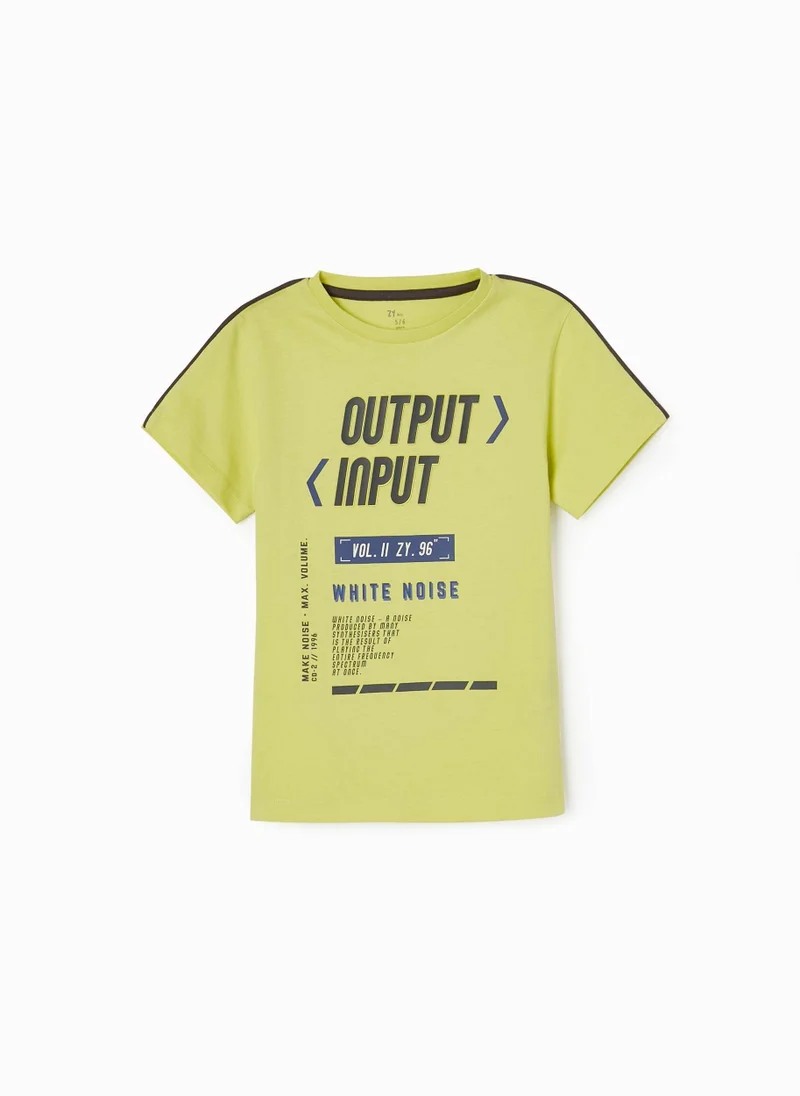 Zippy Cotton T-shirt for Boys 'Input Output', Yellow